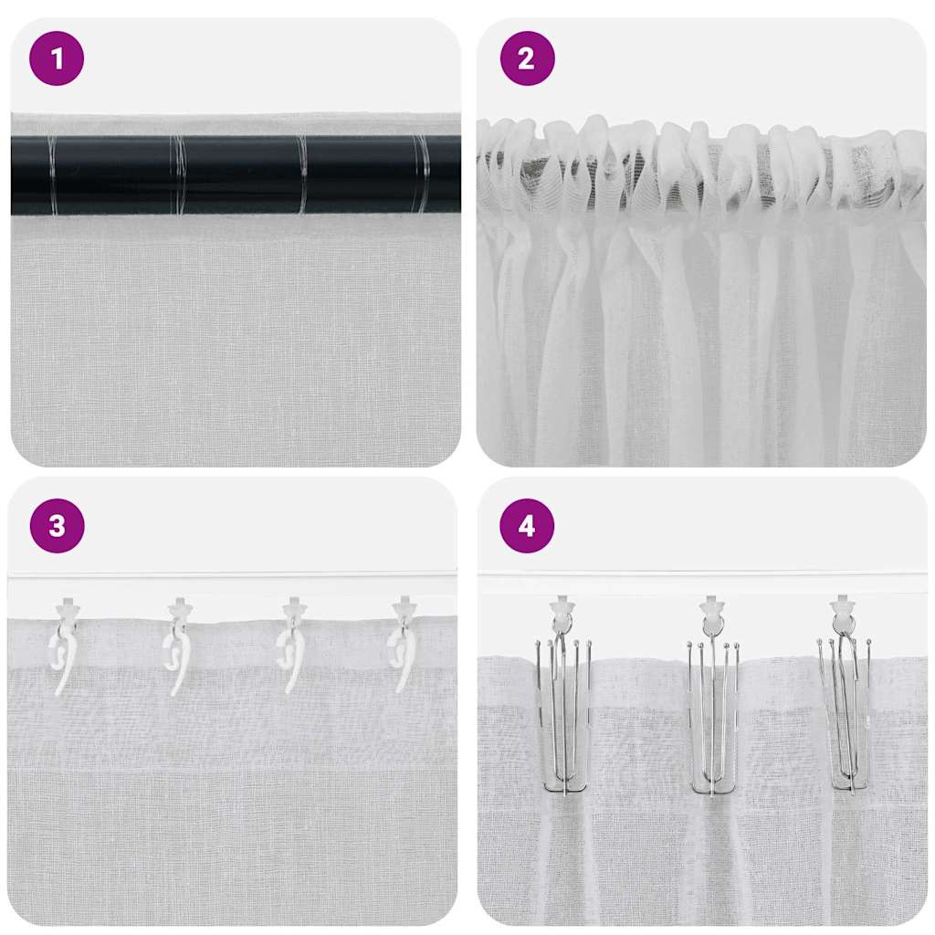 vidaXL Firany Voile 2 pcs Jasnoszary 225 x 140 cm Poliester