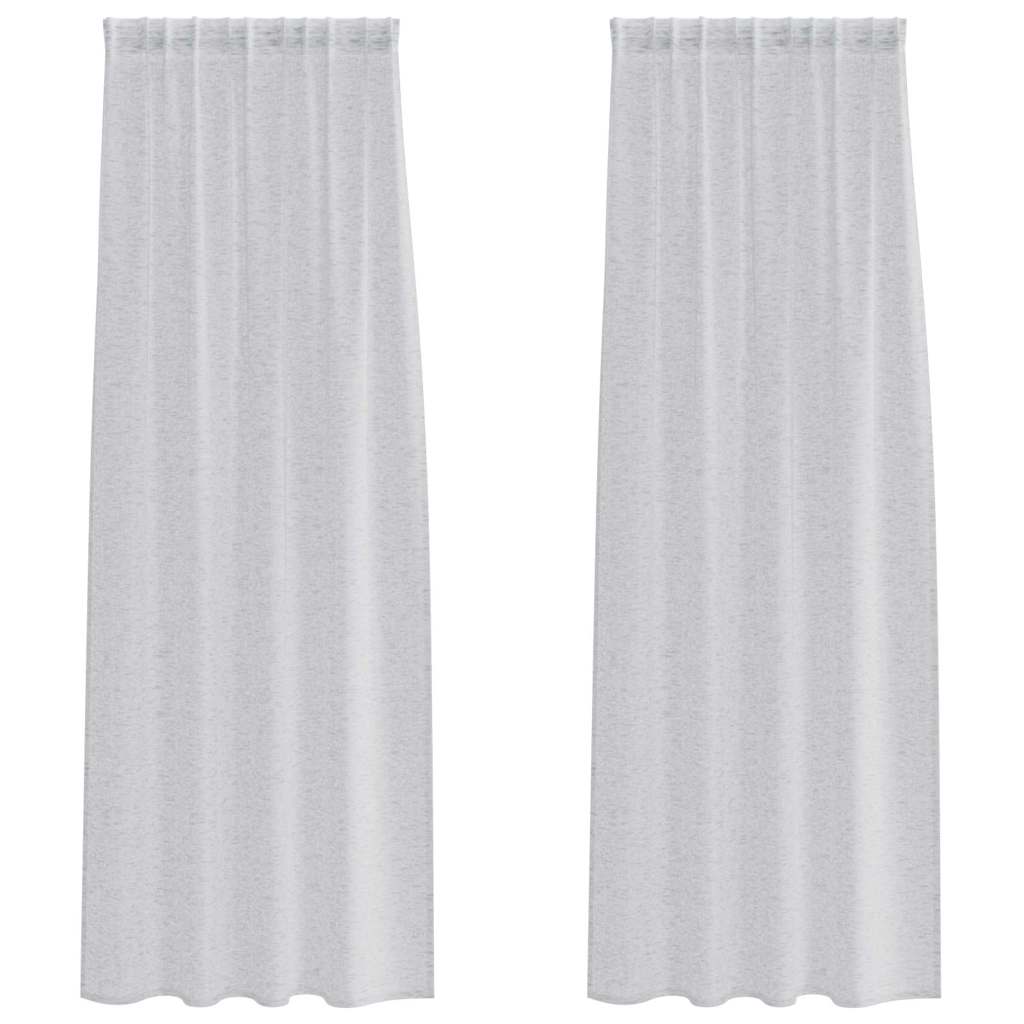 vidaXL Firany Voile 2 pcs Jasnoszary 245 x 140 cm Poliester