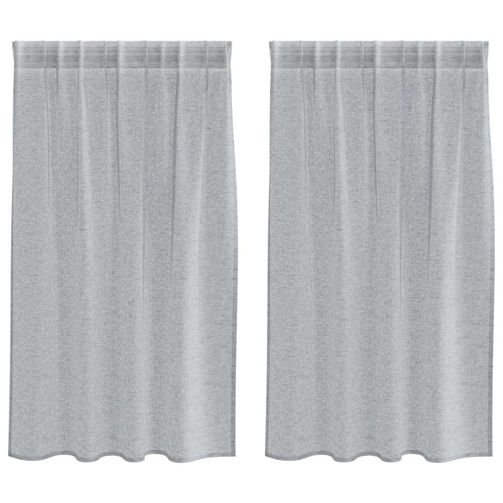 vidaXL Firany Voile 2 pcs Ciemnoszary 140 x 140 cm Poliester