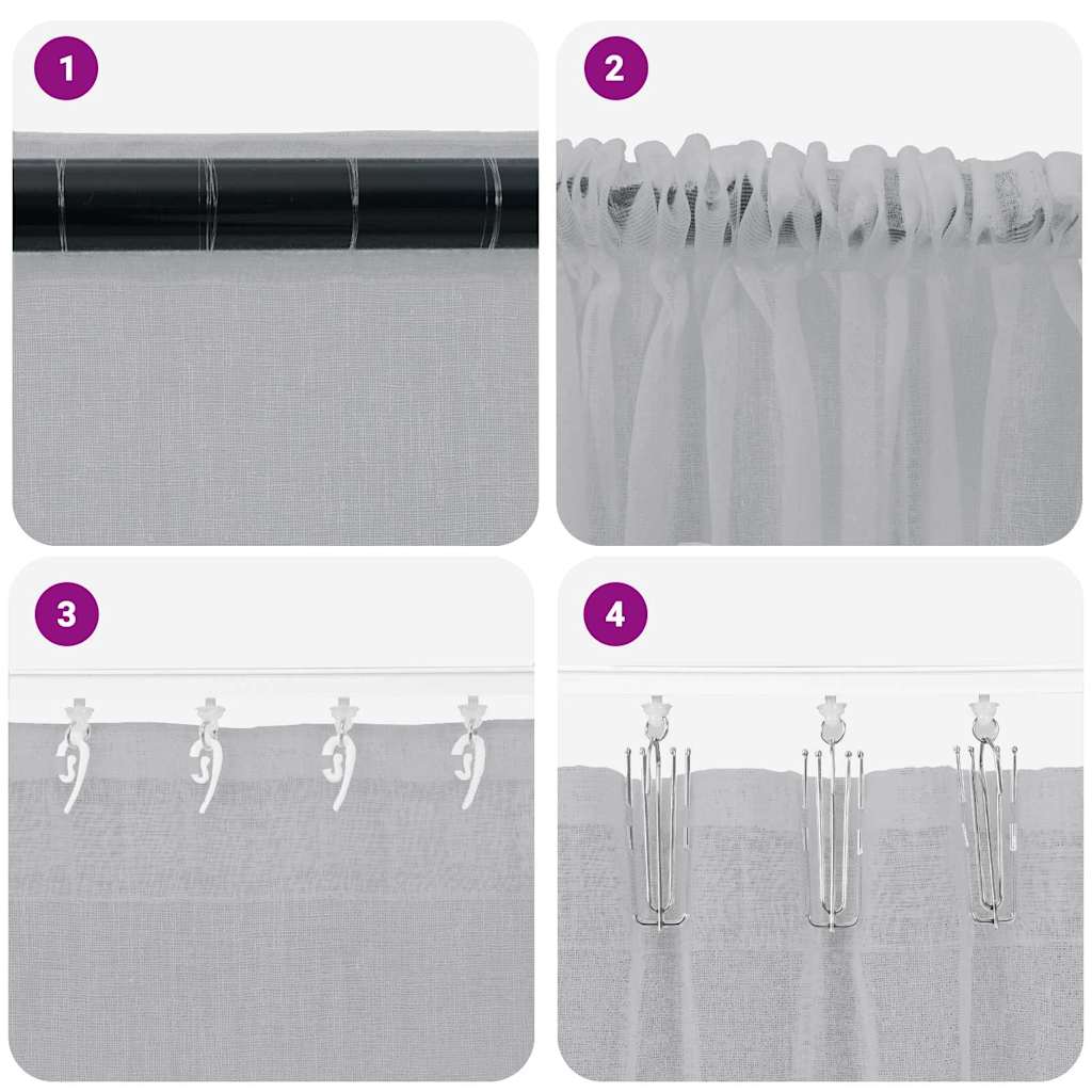 vidaXL Firany Voile 2 pcs Ciemnoszary 175 x 140 cm Poliester