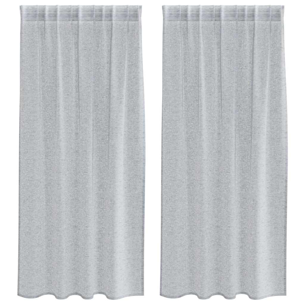 vidaXL Firany Voile 2 pcs Ciemnoszary 175 x 140 cm Poliester