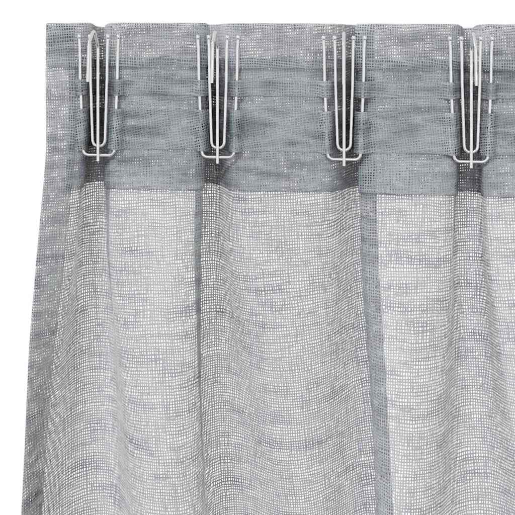 vidaXL Firany Voile 2 pcs Ciemnoszary 225 x 140 cm Poliester
