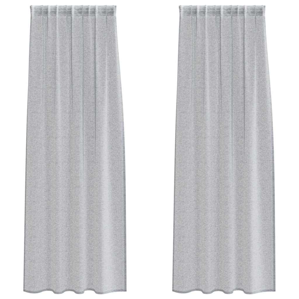 vidaXL Firany Voile 2 pcs Ciemnoszary 245 x 140 cm Poliester