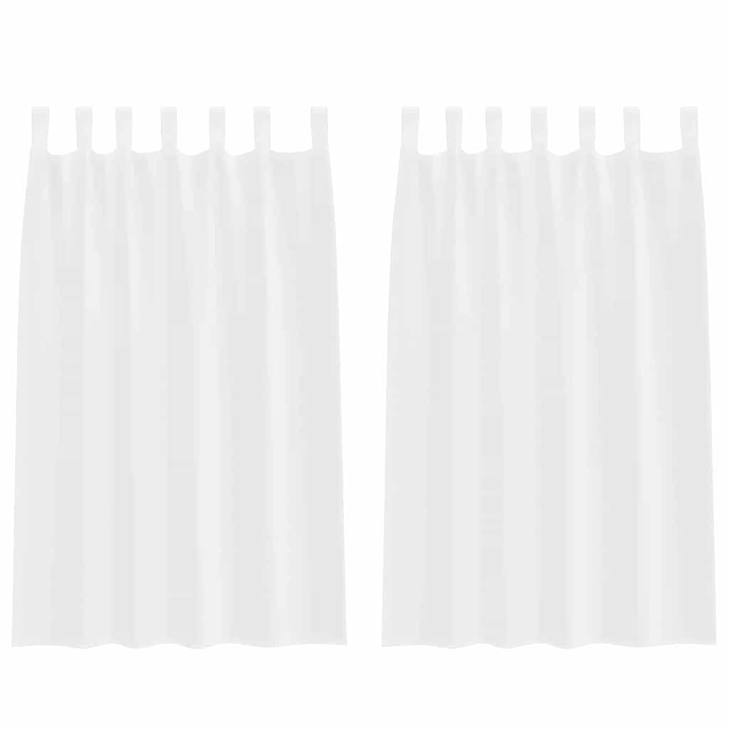 vidaXL Firany Voile z zasłonami 2 pcs Biały 175 x 140 cm Poliester