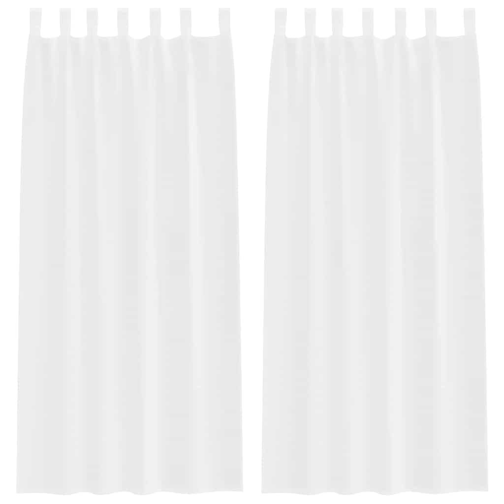 vidaXL Firany Voile z zasłonami 2 pcs Biały 225 x 140 cm Poliester