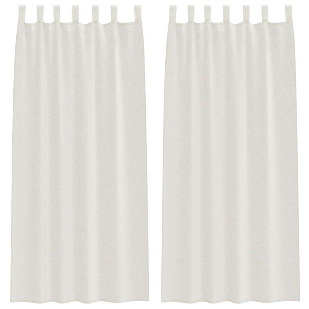 vidaXL Firany Voile z zasłonami 2 pcs Kremowy 260 x 140 cm Poliester