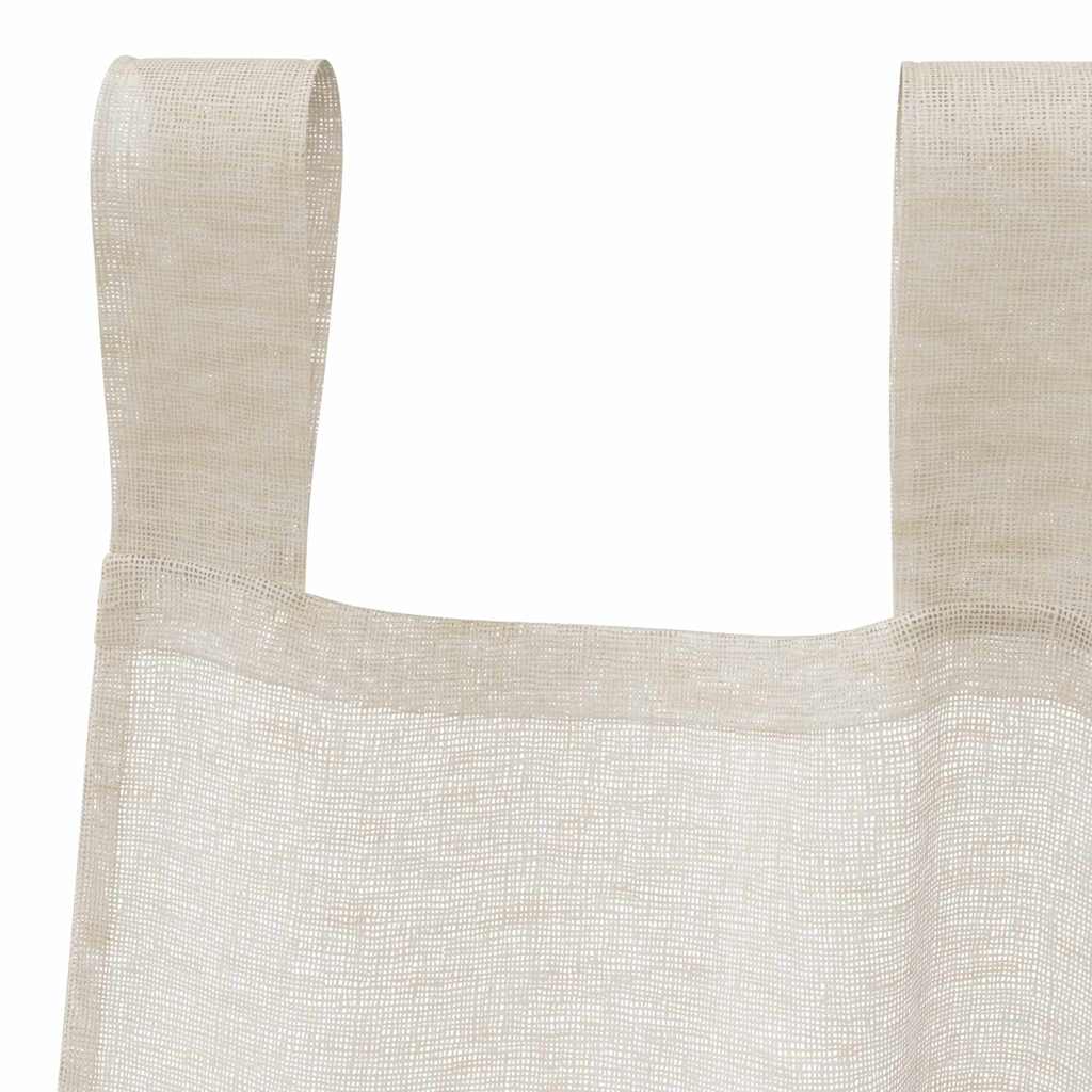vidaXL Firany Voile z zasłonami 2 pcs piaskowy 225 x 140 cm Poliester
