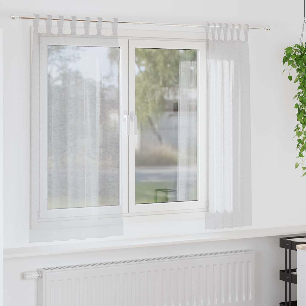 vidaXL Firany Voile 2 pcs Jasnoszary 175 x 140 cm Poliester