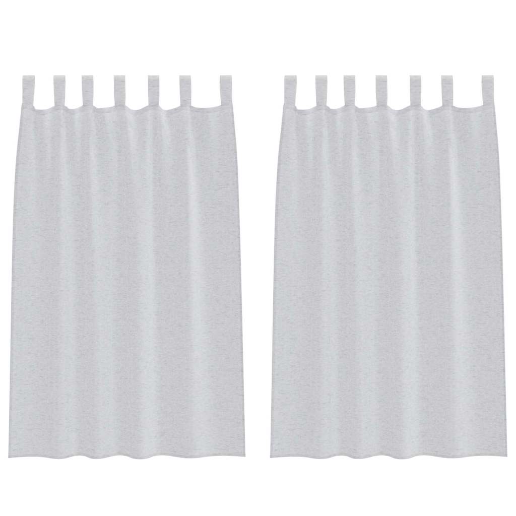vidaXL Firany Voile 2 pcs Jasnoszary 175 x 140 cm Poliester
