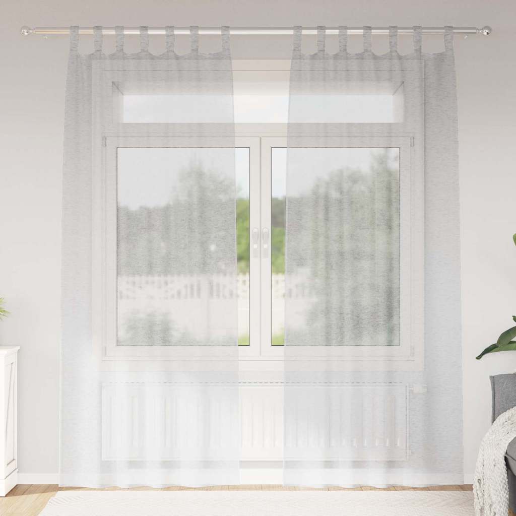 vidaXL Firany Voile 2 pcs Jasnoszary 245 x 140 cm Poliester