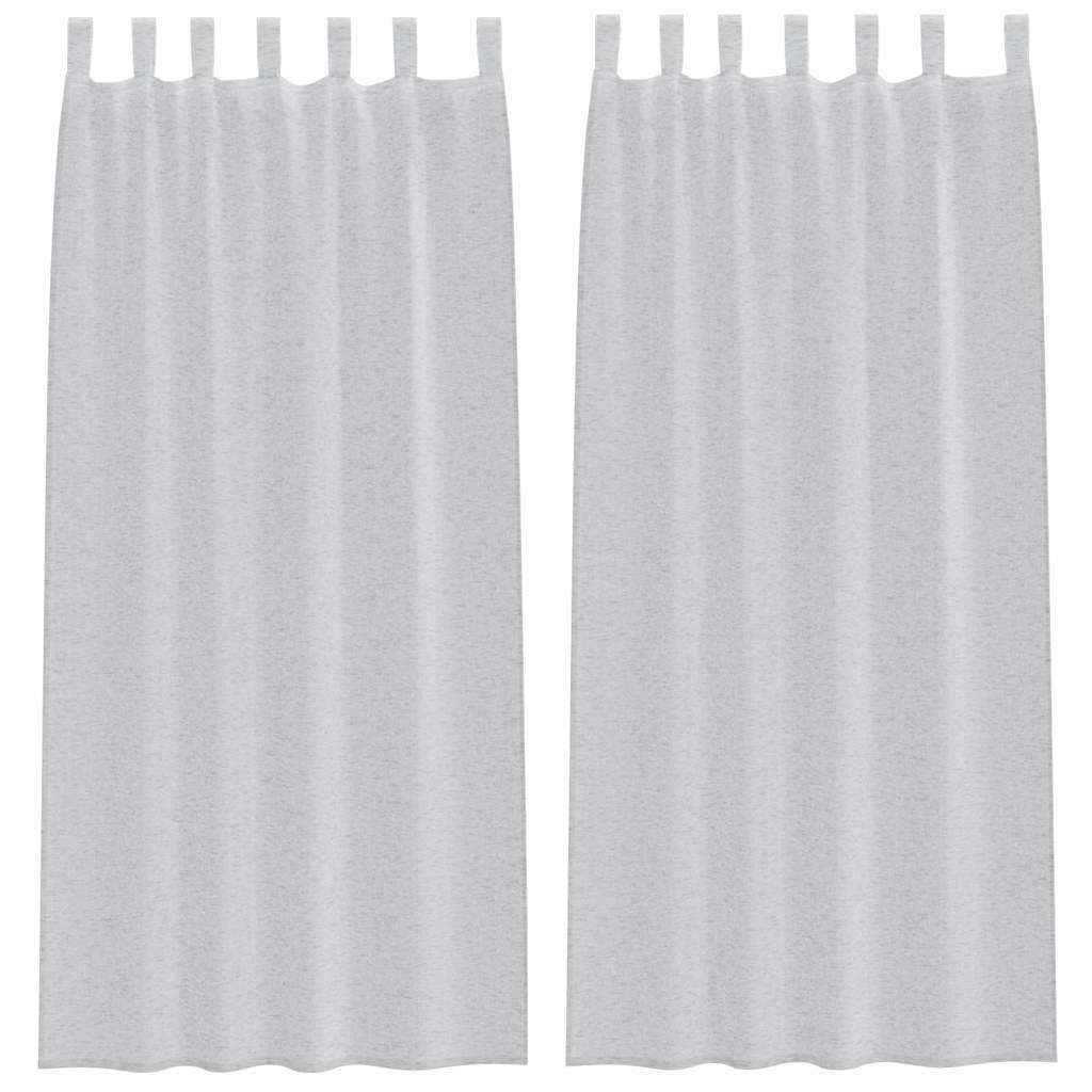 vidaXL Firany Voile 2 pcs Jasnoszary 245 x 140 cm Poliester