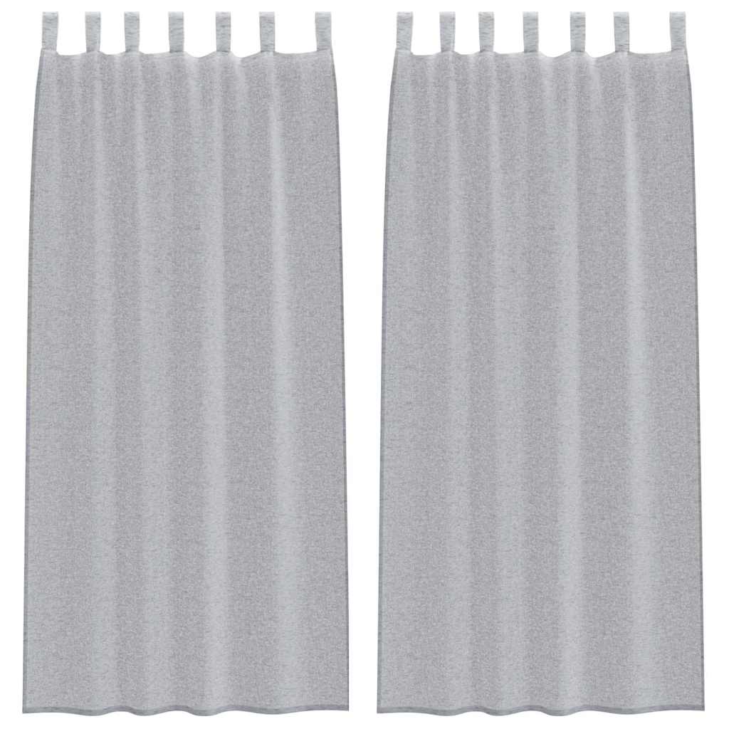 vidaXL Firany Voile 2 pcs Ciemnoszary 225 x 140 cm Poliester