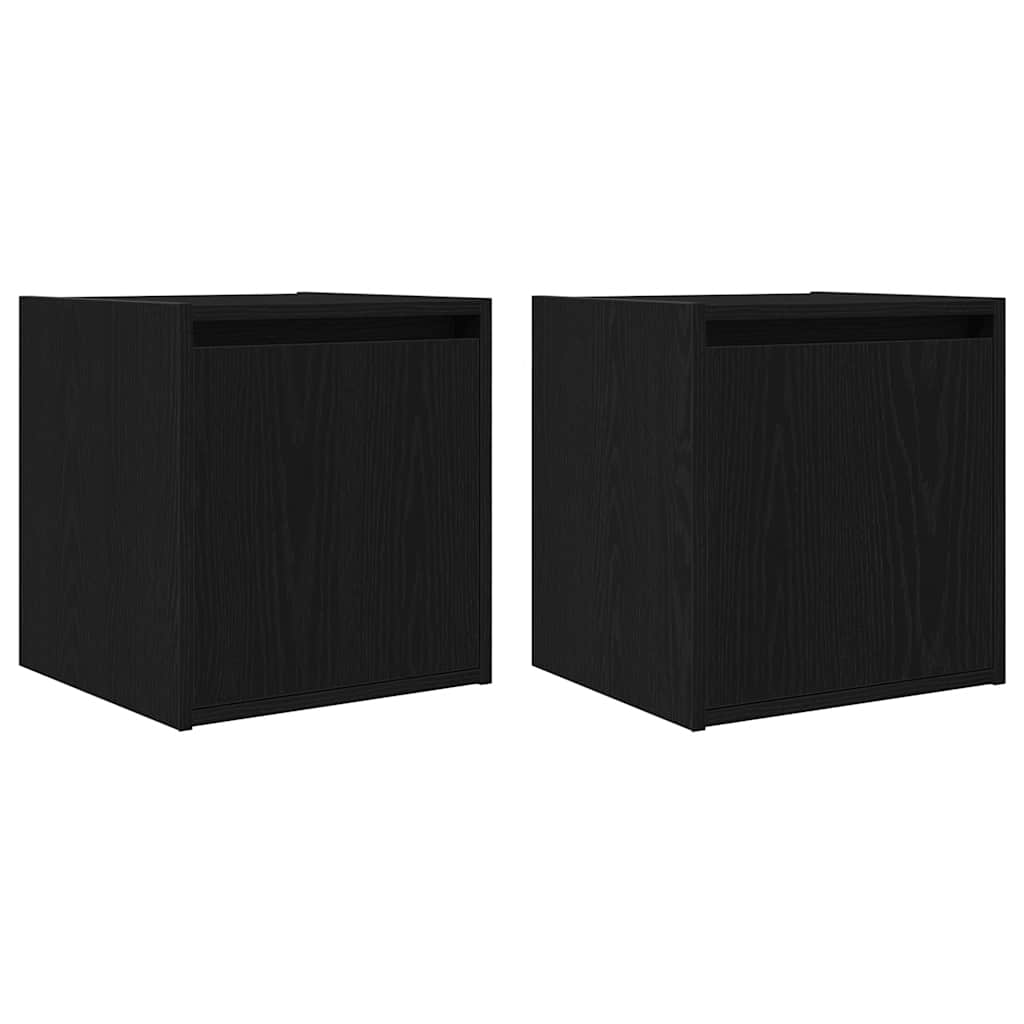vidaXL Szafki nocne ścienne 2 szt. Czarne 38x34x40 cm