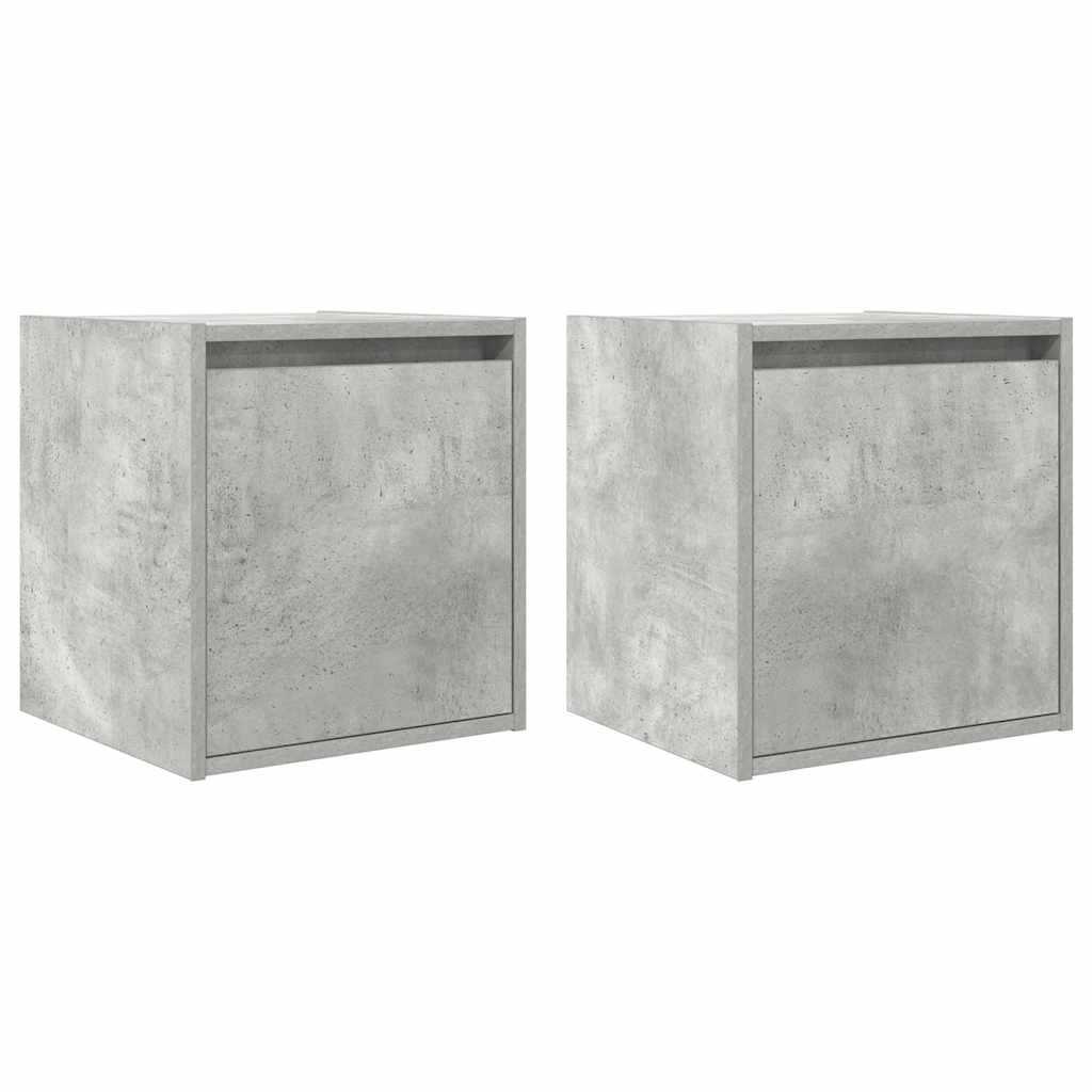 vidaXL Szafki nocne ścienne 2 szt. Betonowy szary 38x34x40 cm