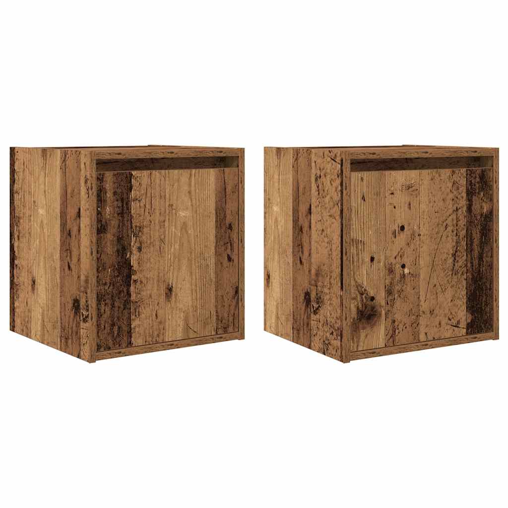vidaXL Szafki nocne ścienne 2 szt. Stare drewno 38x34x40 cm