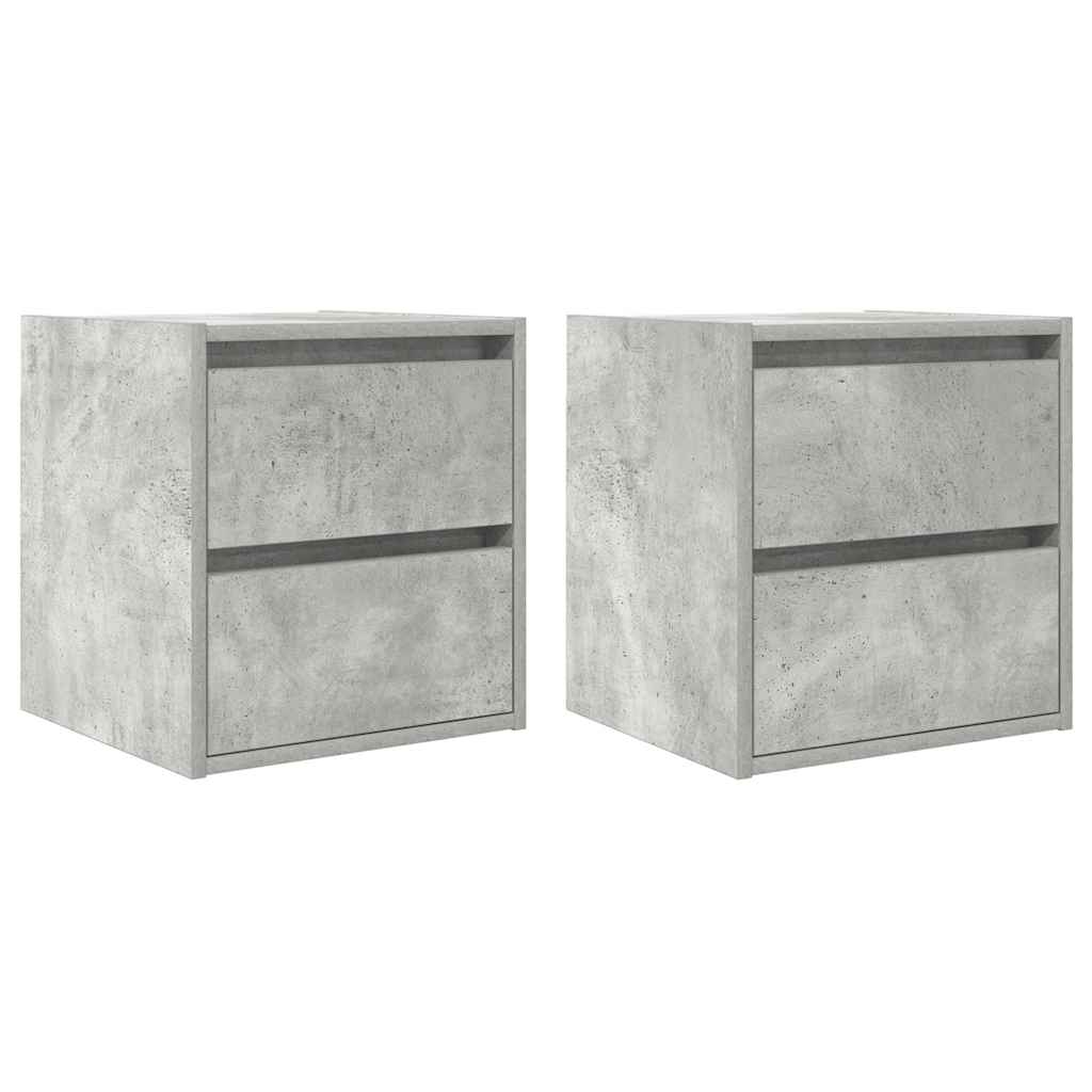 vidaXL Szafki nocne ścienne 2 szt. Betonowy szary 38x34x40 cm