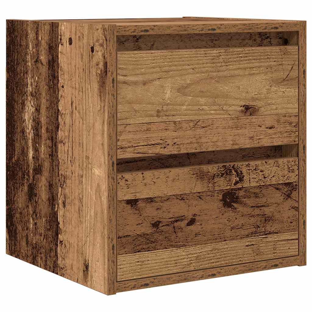 vidaXL Szafka nocna ścienna Stare drewno 38x34x40 cm