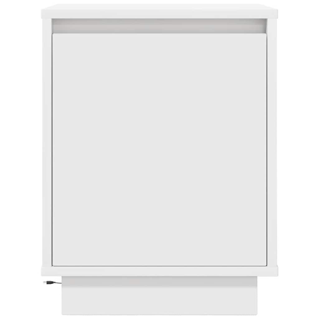 vidaXL Szafka nocna z oświetleniem LED Biała 38x34x50 cm