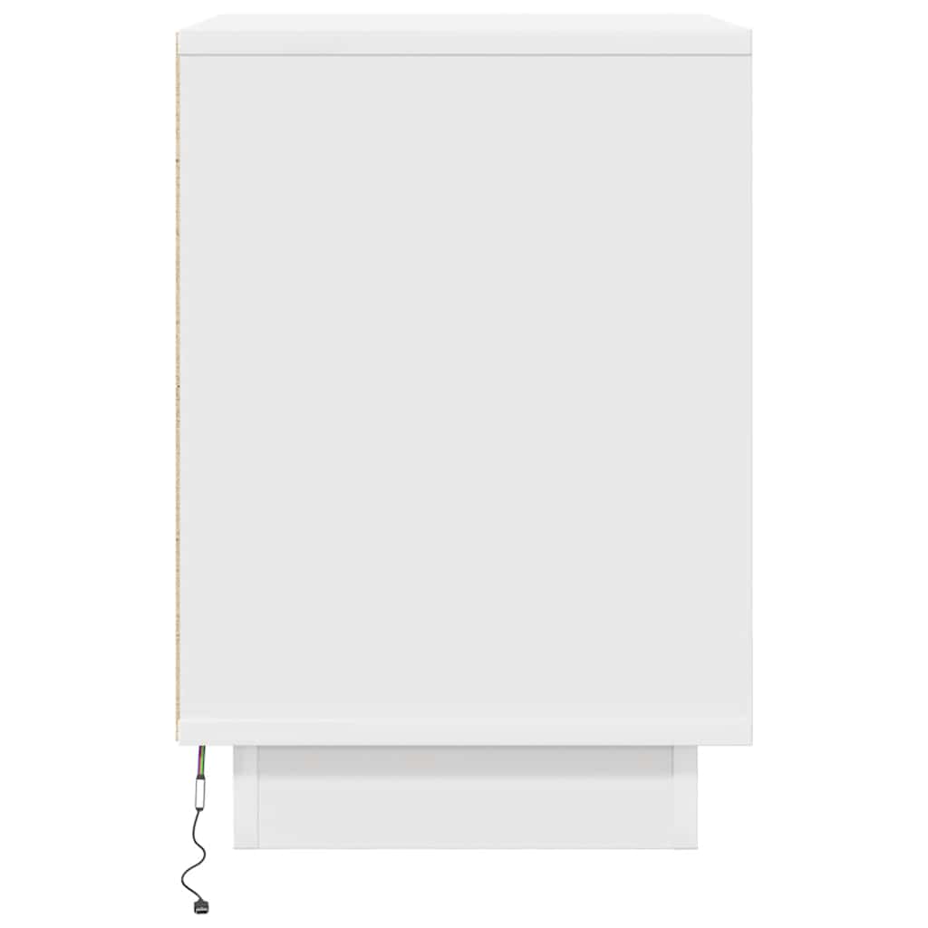 vidaXL Szafki nocne z oświetleniem LED 2 szt. Białe 38x34x50 cm