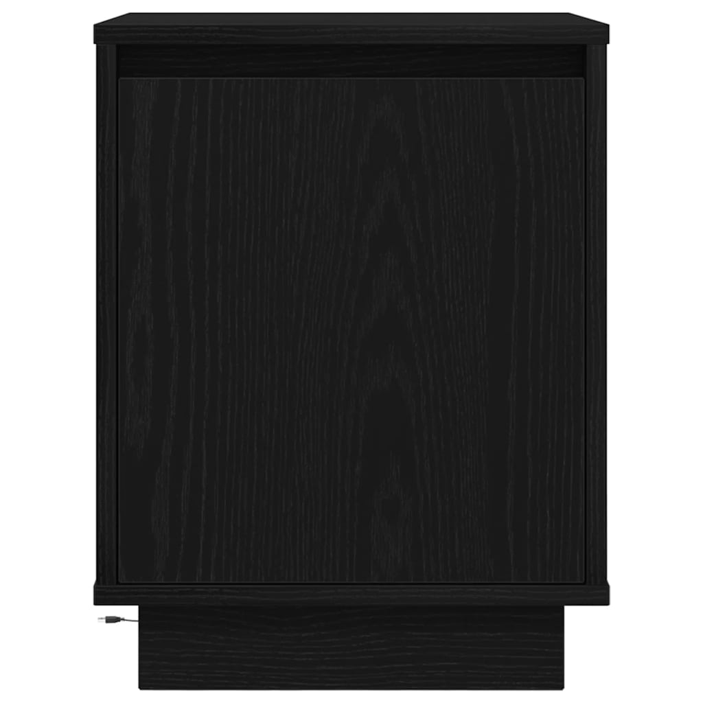 vidaXL Szafka nocna z oświetleniem LED, czarna, 38x34x50 cm