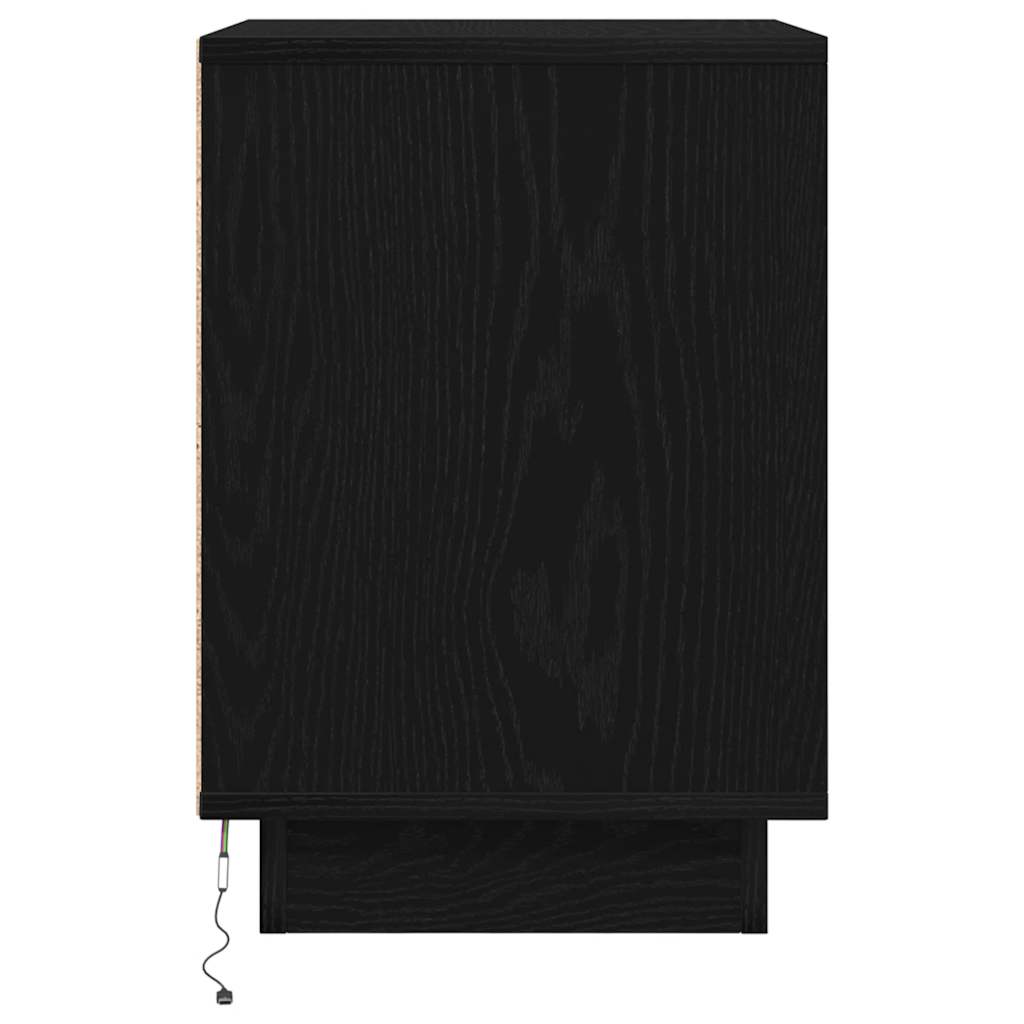 vidaXL Szafka nocna z oświetleniem LED, czarna, 38x34x50 cm