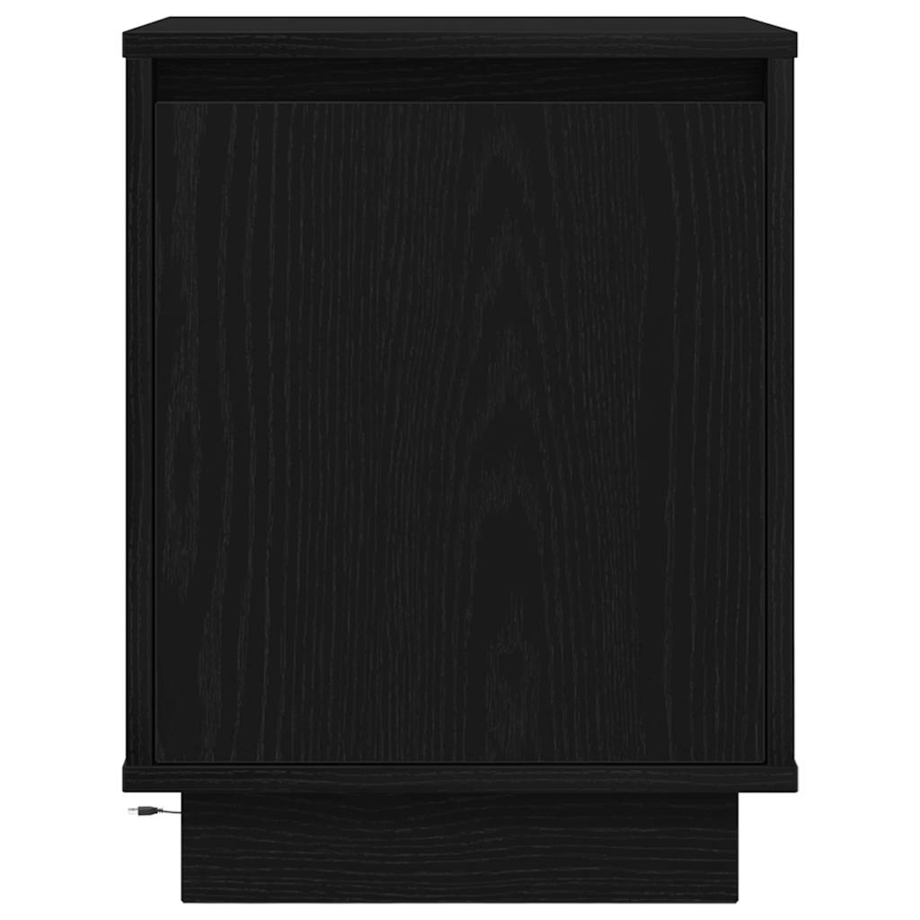 vidaXL Szafki nocne z oświetleniem LED 2 szt. Czarne 38x34x50 cm