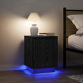 vidaXL Szafki nocne z oświetleniem LED 2 szt. Czarne 38x34x50 cm