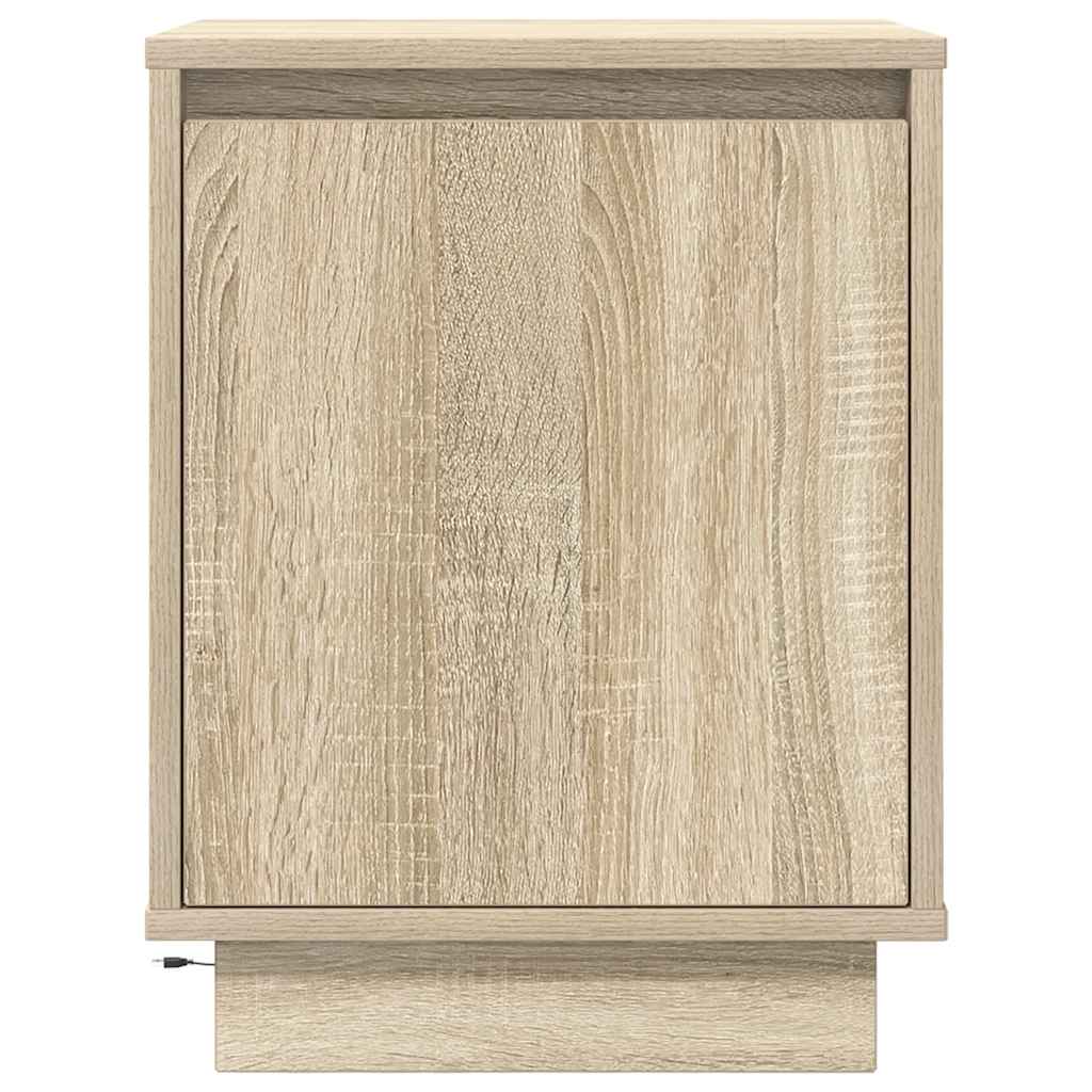 vidaXL Szafka nocna z oświetleniem LED, dąb sonoma, 38x34x50 cm