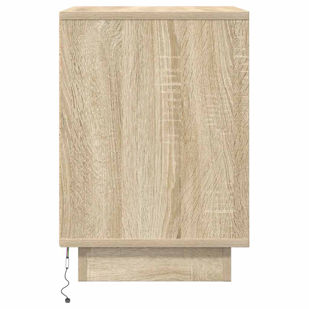 vidaXL Szafka nocna z oświetleniem LED, dąb sonoma, 38x34x50 cm