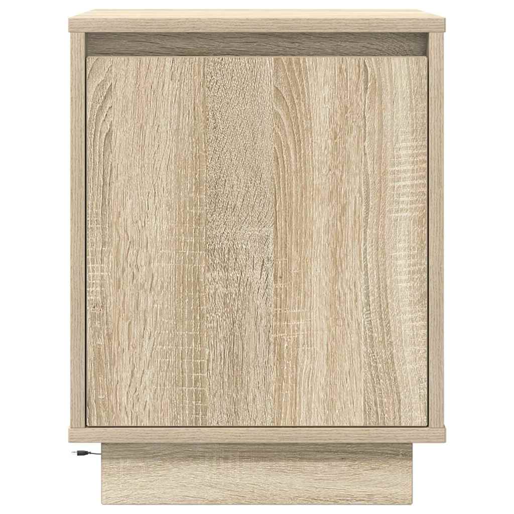 vidaXL Szafki nocne z oświetleniem LED 2 szt. Dąb Sonoma 38x34x50 cm