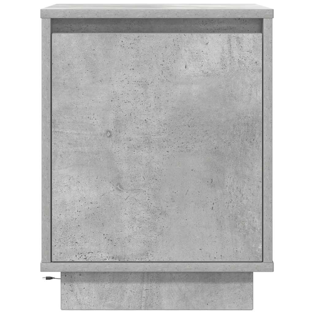 vidaXL Szafka nocna z oświetleniem LED, szarość betonu, 38x34x50 cm