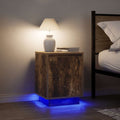 vidaXL Szafki nocne z oświetleniem LED 2 szt. Dąb wędzony 38x34x50 cm