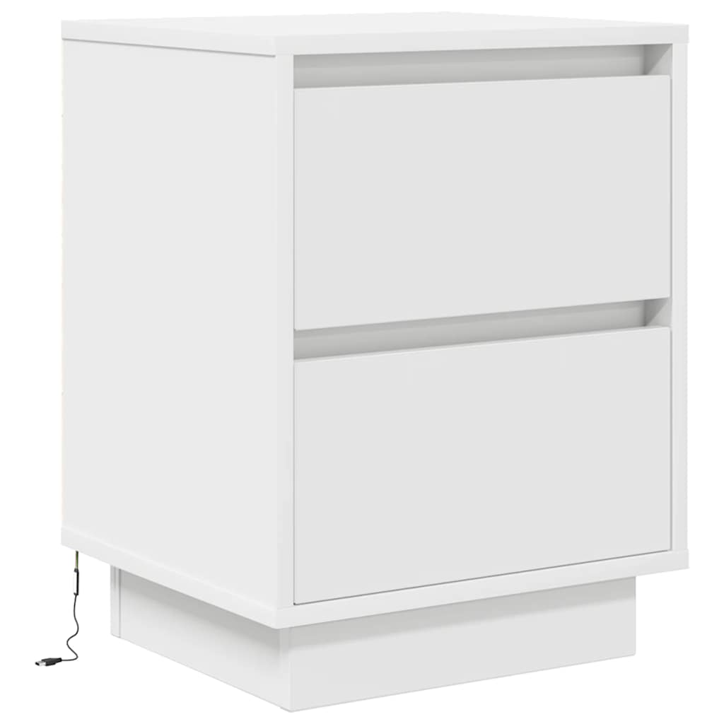 vidaXL Szafka nocna z oświetleniem LED Biała 38x34x50 cm