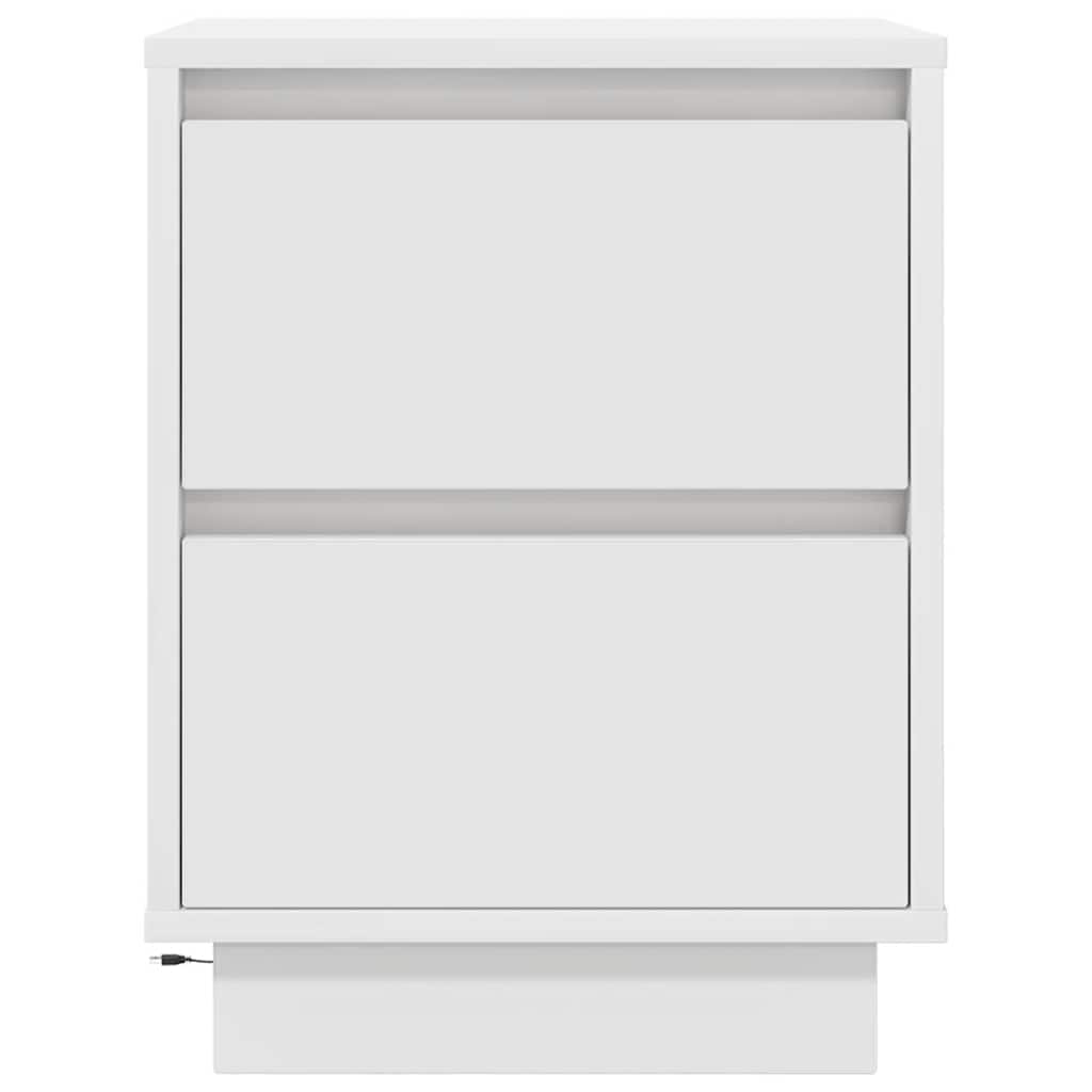 vidaXL Szafka nocna z oświetleniem LED Biała 38x34x50 cm