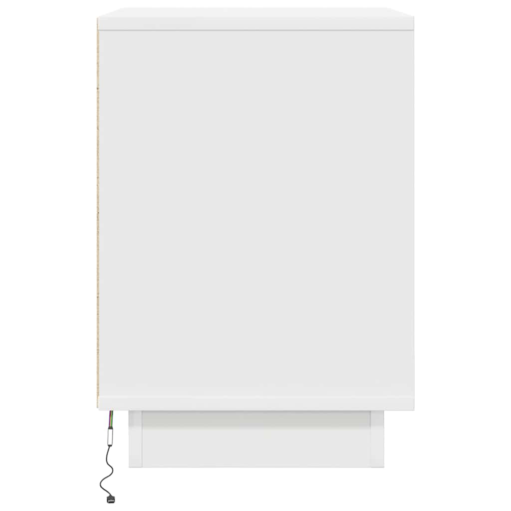 vidaXL Szafka nocna z oświetleniem LED Biała 38x34x50 cm