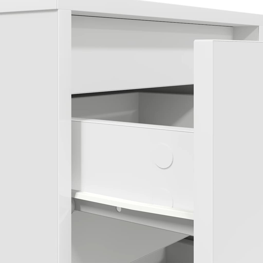 vidaXL Szafka nocna z oświetleniem LED Biała 38x34x50 cm