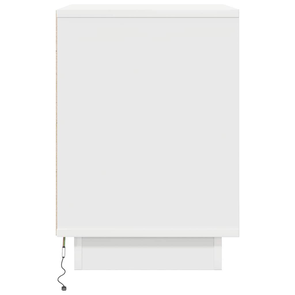 vidaXL Szafki nocne z oświetleniem LED 2 szt. Białe 38x34x50 cm
