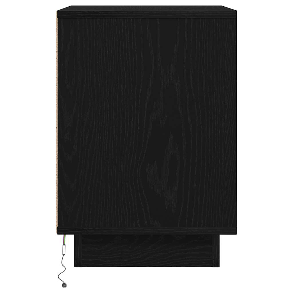 vidaXL Szafka nocna z oświetleniem LED, czarna, 38x34x50 cm