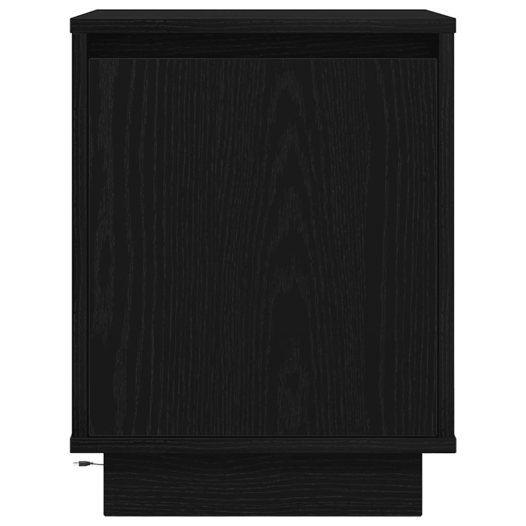 vidaXL Szafki nocne z oświetleniem LED 2 szt. Czarne 38x34x50 cm