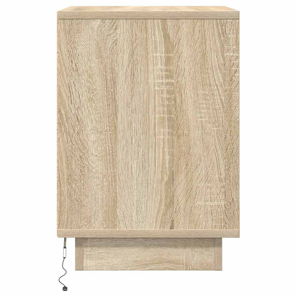 vidaXL Szafka nocna z oświetleniem LED, dąb sonoma, 38x34x50 cm