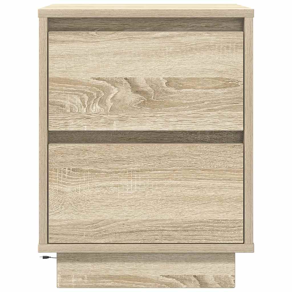 vidaXL Szafki nocne z oświetleniem LED 2 szt. Dąb Sonoma 38x34x50 cm