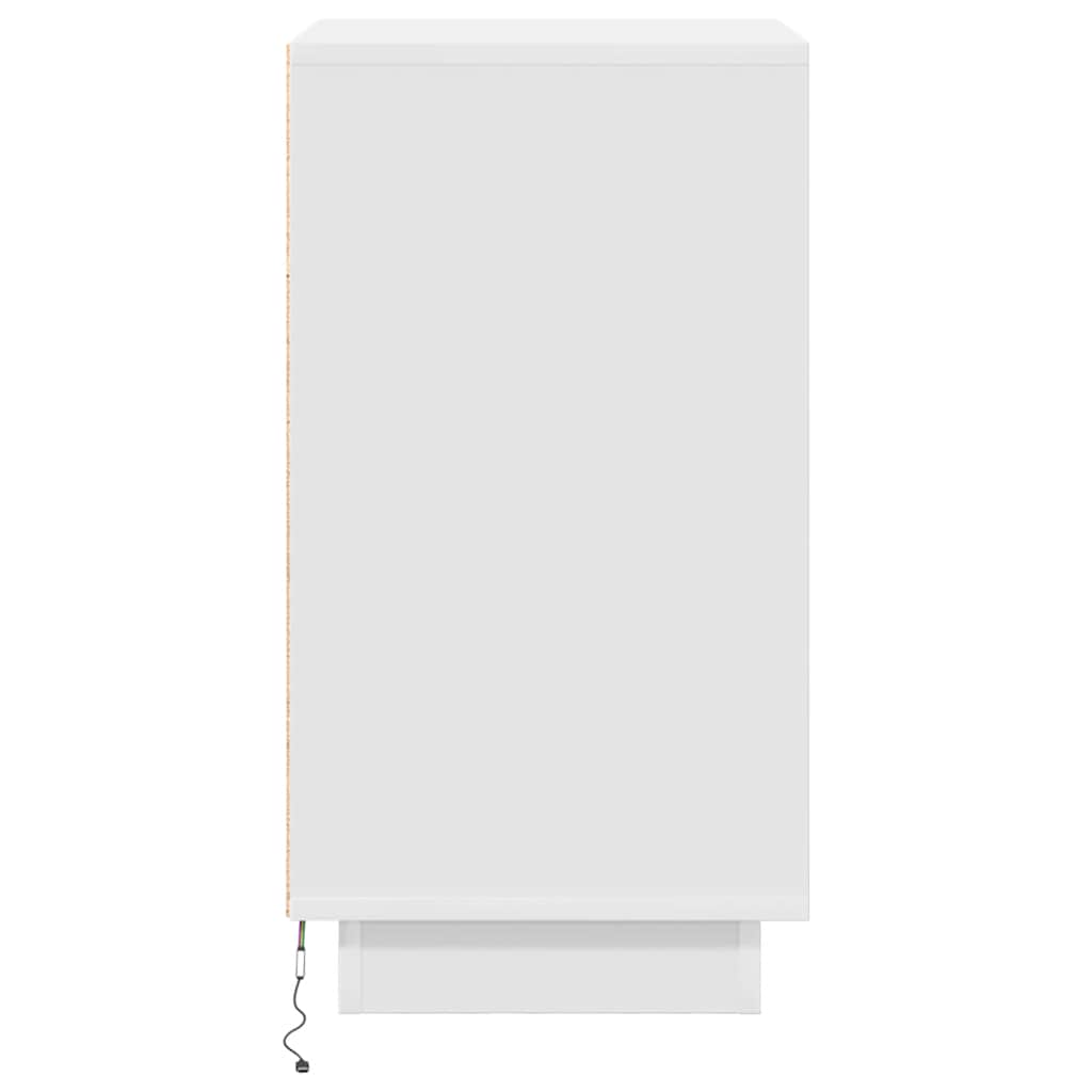 vidaXL Szafka nocna z oświetleniem LED Biała 38x34x65 cm