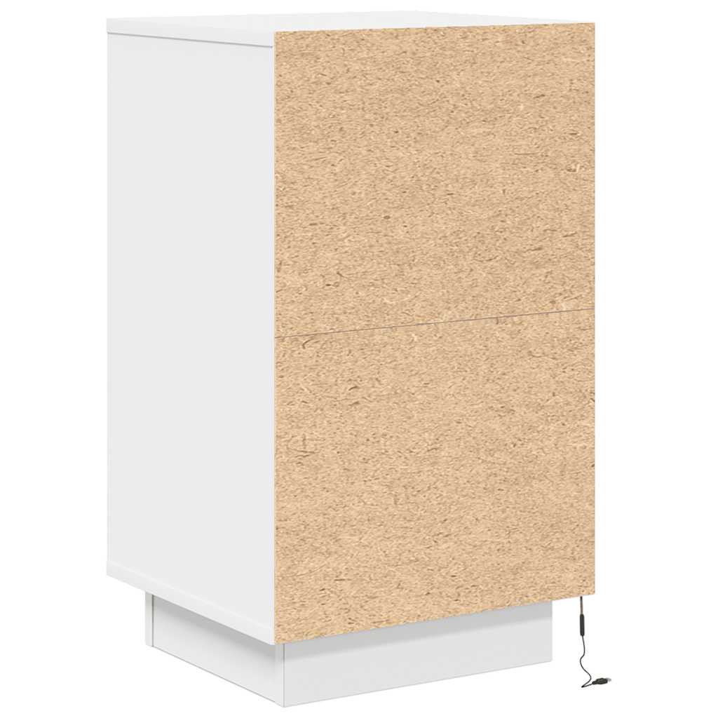 vidaXL Szafka nocna z oświetleniem LED Biała 38x34x65 cm