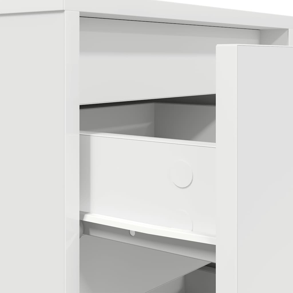 vidaXL Szafka nocna z oświetleniem LED Biała 38x34x65 cm