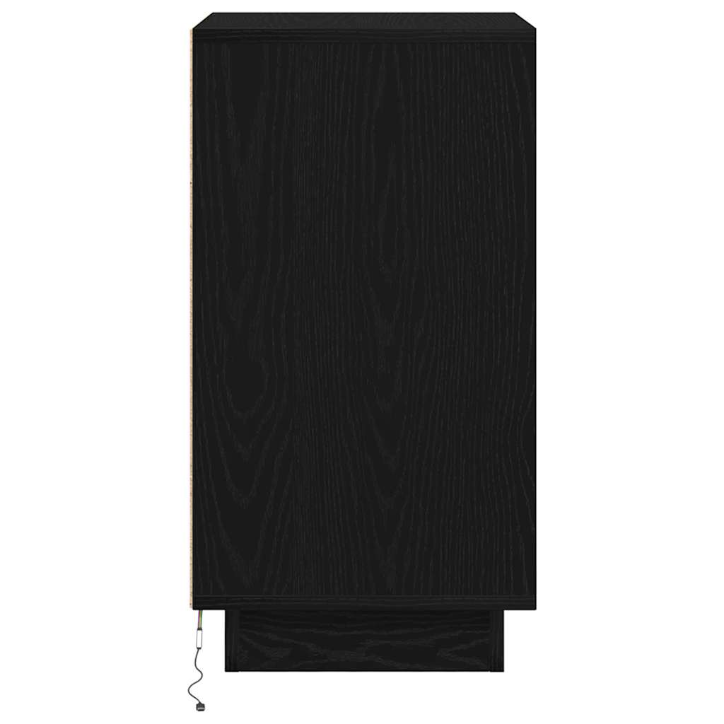 vidaXL Szafka nocna z oświetleniem LED Czarna 38x34x65 cm