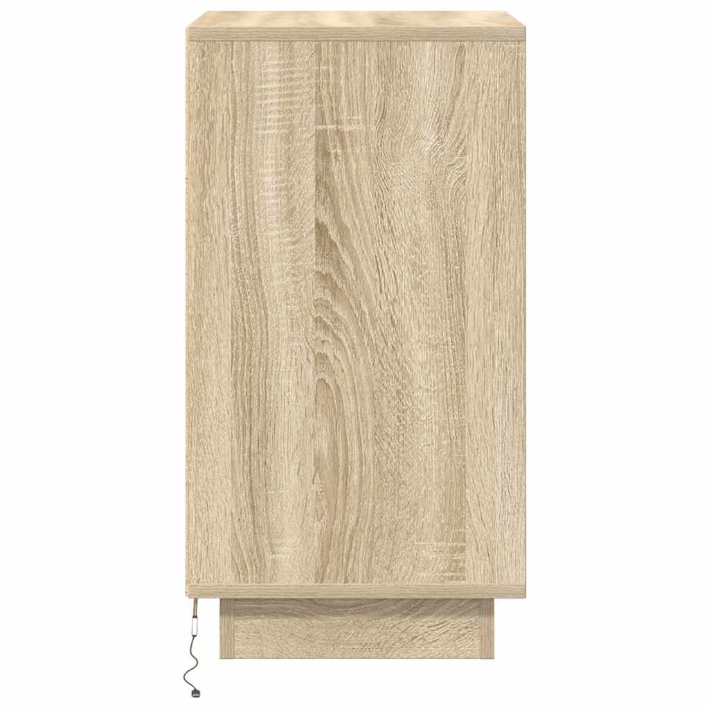 vidaXL Szafka nocna z oświetleniem LED Dąb Sonoma 38x34x65 cm