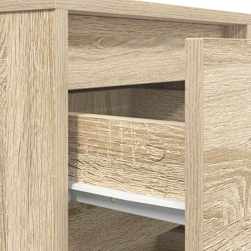 vidaXL Szafka nocna z oświetleniem LED Dąb Sonoma 38x34x65 cm