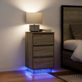 vidaXL Szafka nocna z oświetleniem LED Dąb Sonoma 38x34x65 cm