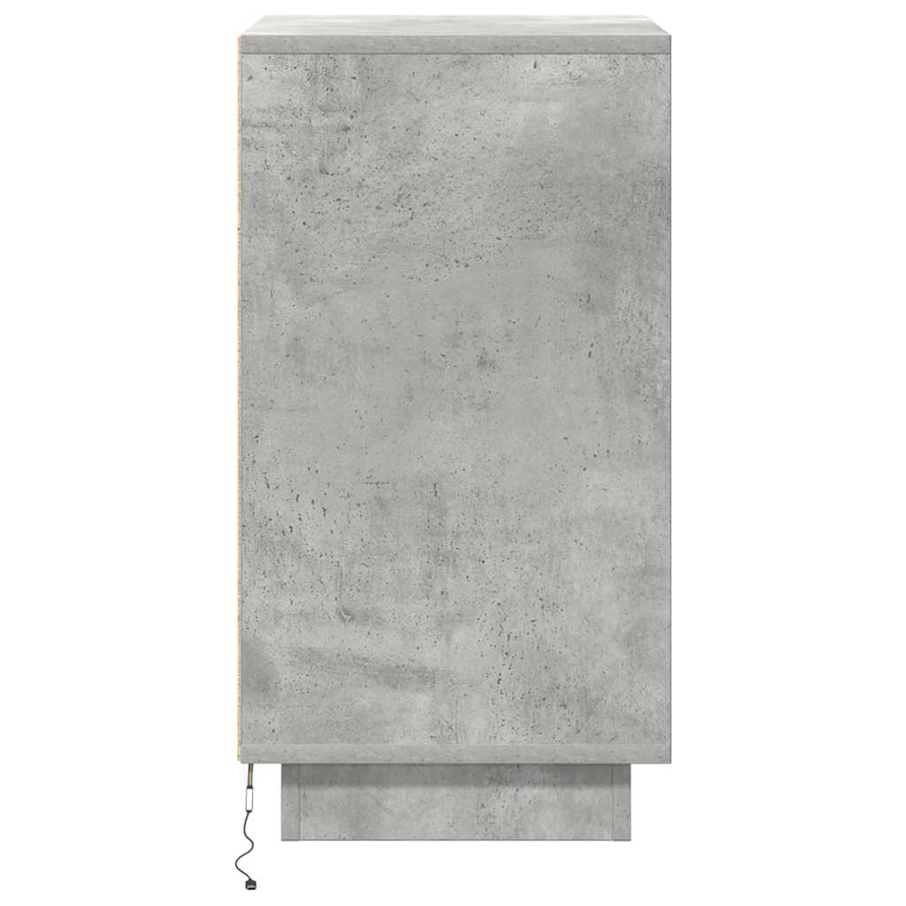 vidaXL Szafka nocna z oświetleniem LED Betonowa szarość 38x34x65 cm