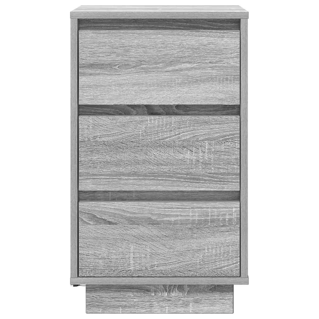 vidaXL Szafka nocna z oświetleniem LED Szary Sonoma 38x34x65 cm